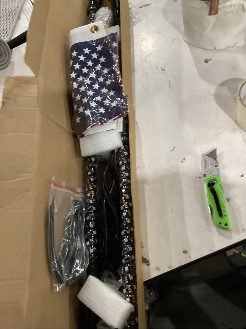 Condition photo showing New/Like New for 2pcs 3ft whip lights for all golf cart yamaha club car ezgo with spring base, buletooth app & remote contral with turn signal brake lights,ip68 waterproof spiral rgb led chasing light 3ft 2pcs
