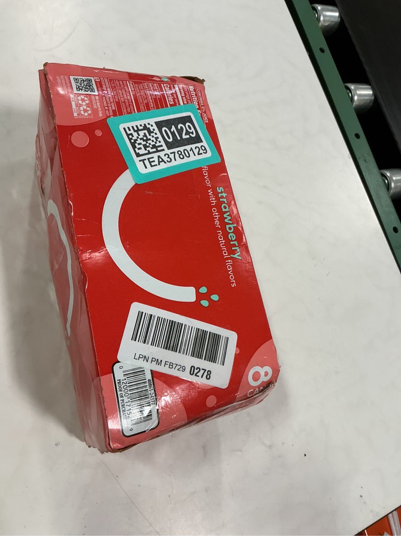 Condition photo showing New/Like New for Feb-28-26)bubly Sparkling Water, Strawberry, Zero Sugar & Zero Calories, Seltzer Water, 12 Fl Oz Cans (Pack of 8) Strawberry 12 Fl Oz (Pack of 8)