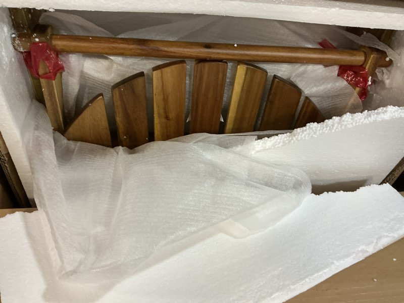 Condition photo showing Good Condition for christopher knight home hayle reclining wood adirondack chair with footrest, natural stained single natural