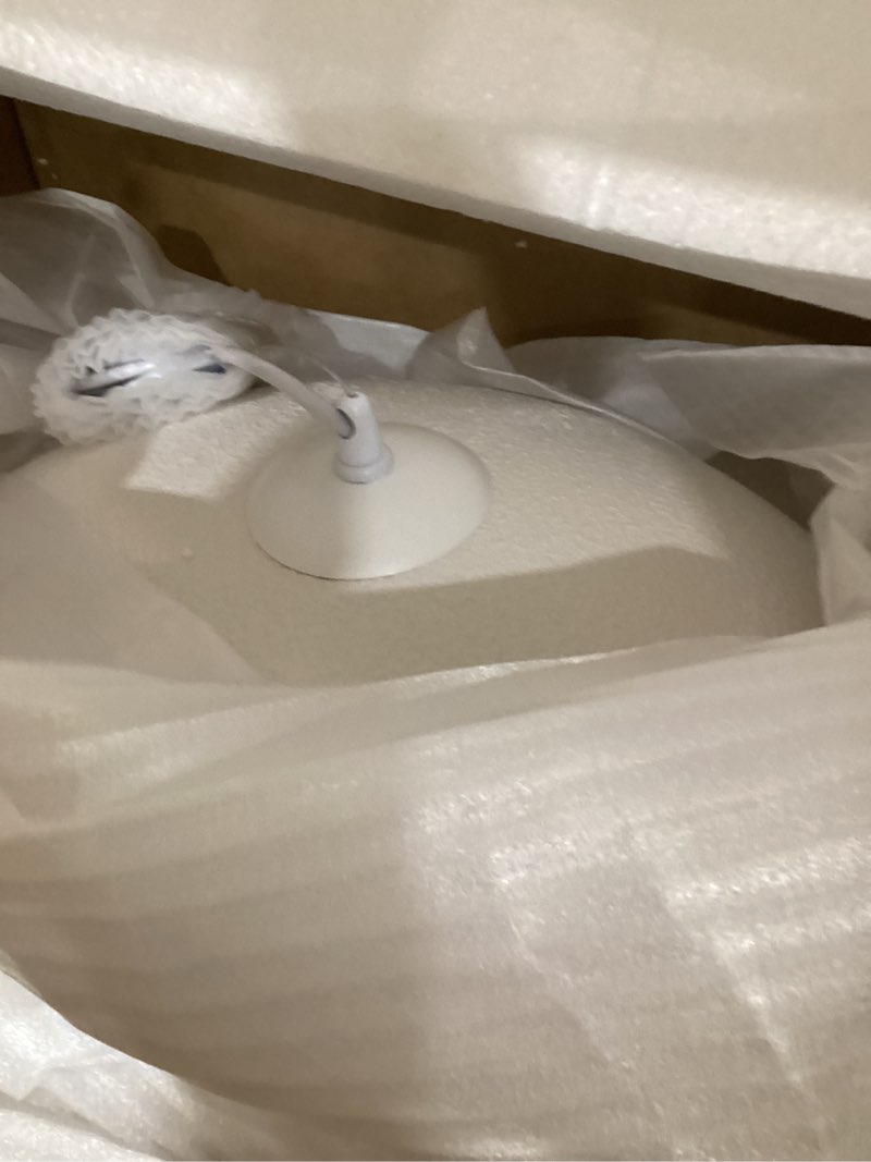 Condition photo showing New/Like New for JAYMP 30cm Mini Size Wabi Sabi Pendant Light for Dining Room Kitchen Island Hallway Modern Hanging Lamp E26 Base Japanese Style Bird Nest Shape Lighting Fixture (Matte White,B Shape, 11.8“ Small Size) D30cm Matte White,B Shape