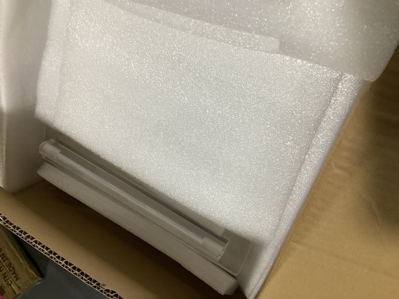 Condition photo showing As Is for acrylic folding tv tray table - 23" high acrylic table, foldable desks for small spaces, living room, bed room, tv dinner table with easy assembly, 2pcs transparent rectangle tray rectangular 18.6" l x 11.9" w x 23.6" h-2pcs