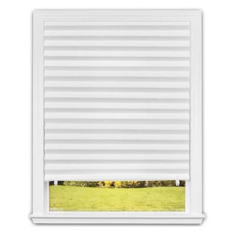 redi shade 36-in x 72-in white light filtering cordless pleated shade