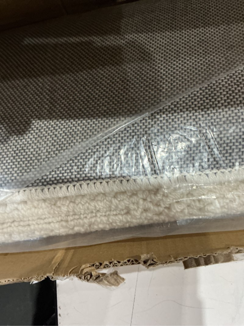 Condition photo showing Good Condition for jxgzyy non-slip area rug for living room, 6'7" x 4'7" soft cream rugs, wipeable waterproof stain resistant carpet for bedroom kitchen dining room table nursery home office, irregular line irregular line ( 6'7" x 4'7" )