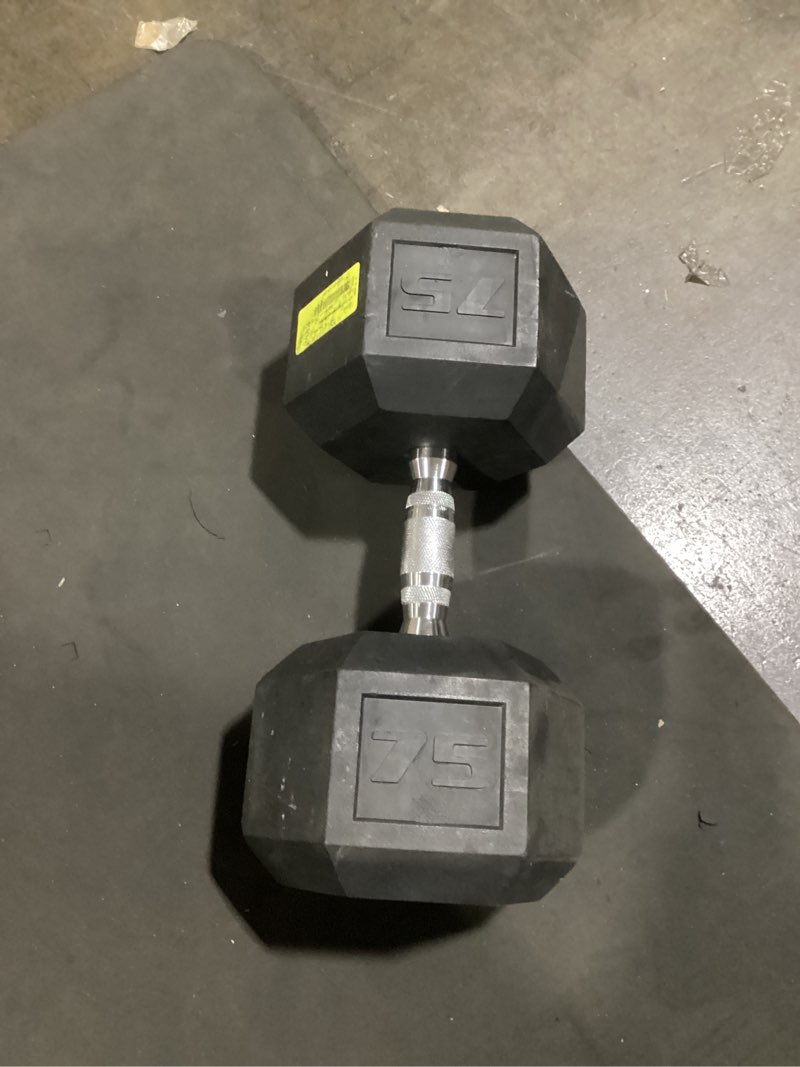 Condition photo showing Good Condition for cap barbell coated hex dumbbell weight - single | 10-120 lbs | multiple options black handle 10 lb