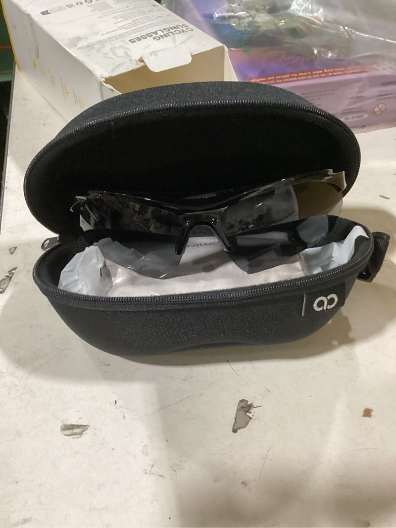 Condition photo showing Good Condition for lamicall 22g polarized sports sunglasses for men women - uv400 protection sun glasses for driving running cycling baseball black frame-gray lens