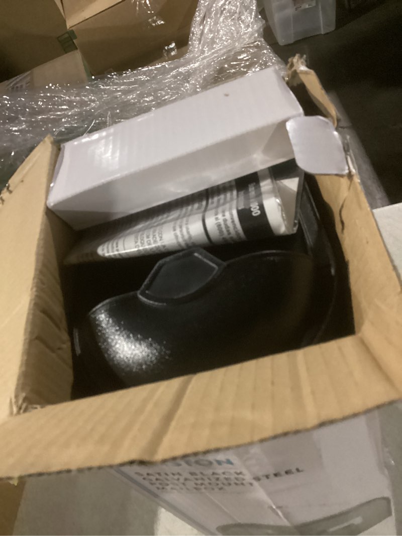 Condition photo showing Good Condition for architectural mailboxes 8830b-10 winston nickel flag post mount mailbox, medium, black black mailbox