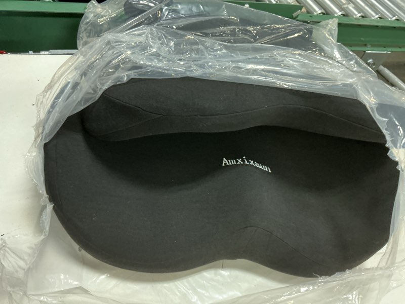 Condition photo showing As Is for lumbar support seat cushion - memory foam cushion for office chair, car seat, airplane - sciatica & hip & coccyx pain relief desk chair cushion for long sitting office workers, car drivers
