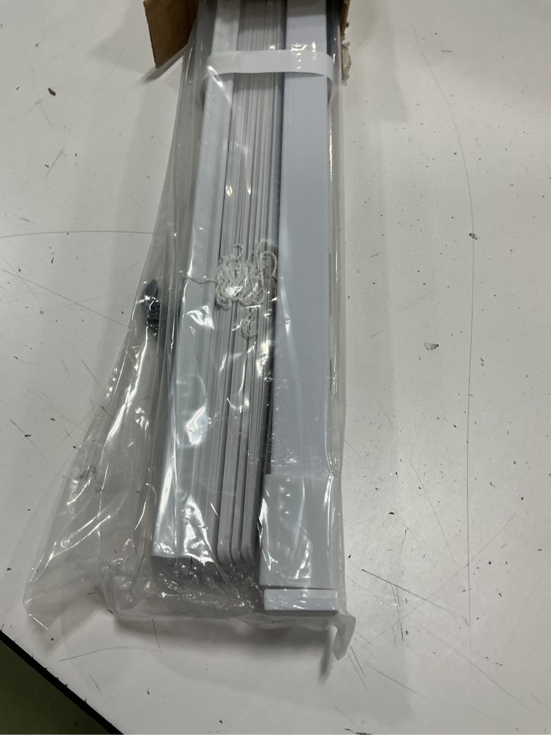 Condition photo showing Good Condition for lazblinds no tools no drill 1" vinyl mini blinds, cordless blinds for windows, light filtering horizontal window blinds & shades, 30" w x 48" h, white cordless-white 30" w x 48" h