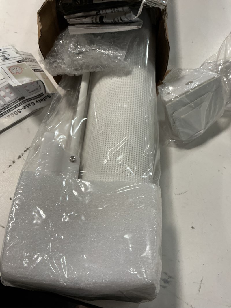 Condition photo showing Good Condition for 190 Inches Wide Retractable Baby Gates for Stairs with Double Lock System, Durable, Multi-Use, Retractable Dog Gate for Doorways & Hallways, Indoor/Outdoor Safety Gate for Kids & Dogs (White)