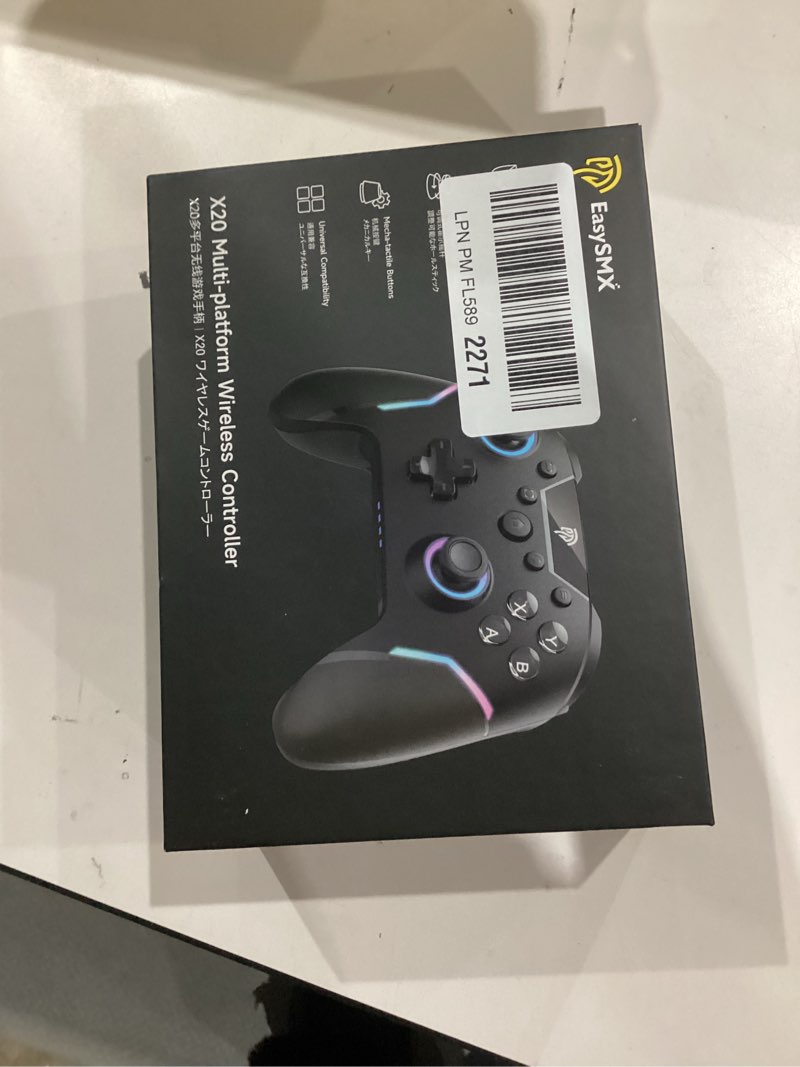 Condition photo showing New/Like New for EasySMX X20 Wireless Gaming Controller with RGB Backlit, 2-Stage Hall Effect Sticks, 1000Hz Polling Rate, 6-Axis Gyro on Multi-Platform, Mech Buttons- Compatible with PC/Switch/Steam/Android black rgb