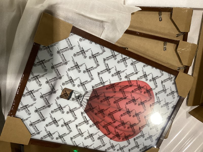 Condition photo showing New/Like New for DABLUE 12x18 Picture Frame Set of 3 Walnut Rustic Wood 12"x18" Poster Frame 12 by 18 Natural Wood Frames 18 x 12 Photo Frame for Wall Vertical or Horizontal Display