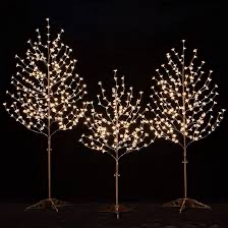 TYBEEU Lighted Cherry Blossom Tree Set 4ft, 5ft and 6ft, 144/184/240 Warm White LED Lights for Holiday Decor Dimmable, UL Certified, Waterproof - Ideal for Indoor and O Decoration