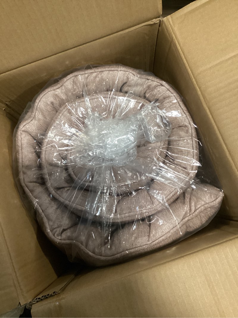 Condition photo showing Good Condition for Intelligent Design Edelia Foldable Poly Chenille Light Weight Lounge Floor Pillow Cushion Tufted Seat for Meditation, Game Playing, Yoga, Reading with Travel Wrap, 74x27", Blush 27"W x 74"L Blush