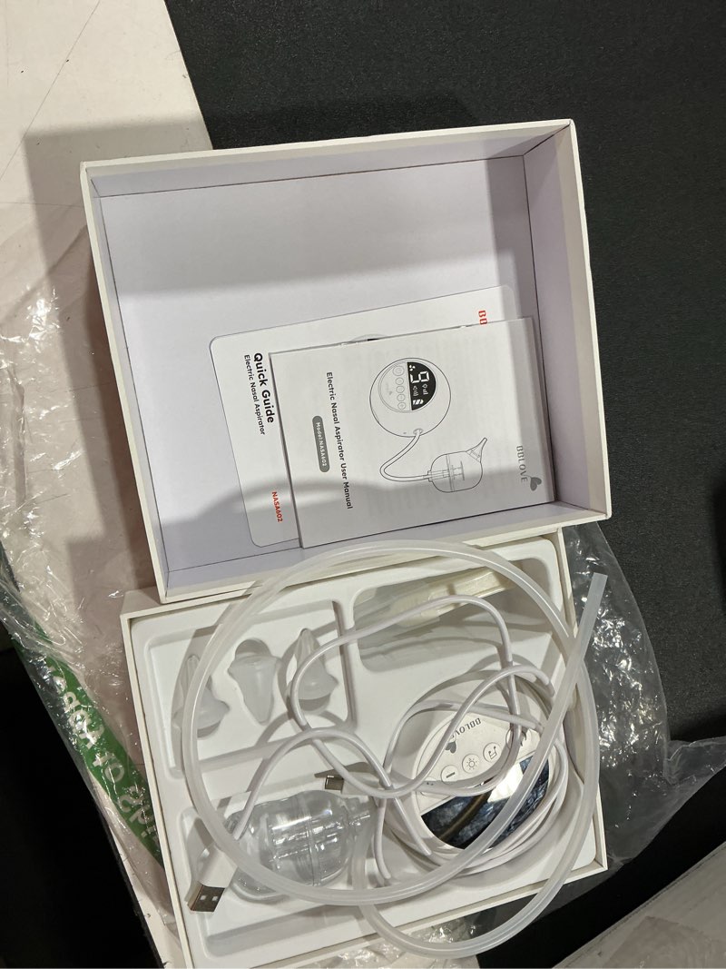 Condition photo showing Good Condition for (similar) heyvalue nasal aspirator for baby, hospital grade nose sucker with 9 levels suction, night light and nursery rhyme soothing function, electric nose suction for baby with food-grade silicone tips white