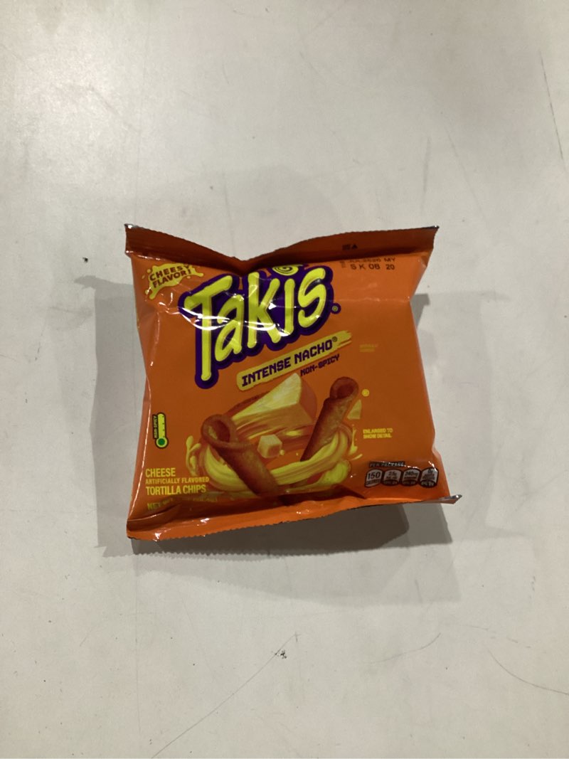 Condition photo showing New/Like New for (best by 7/25/2026) takis intense nacho 40 pc / 1 oz multipack - cheddar cheese flavored non-spicy rolled tortilla chips - individual bags, perfect for tailgates, parties, lunchboxes or lunches intense nacho 40 count (pack of 1)