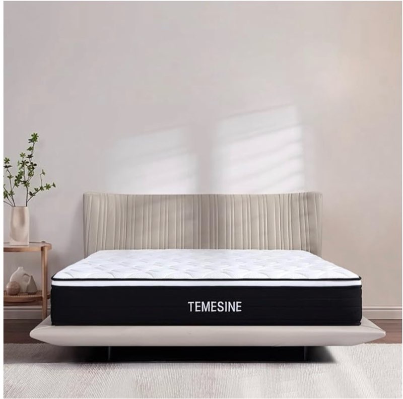 Queen Mattress, 12 Inch Hybrid Memory Foam Mattress in a Box with Pocket Springs, Pressure Relief, CertiPUR-US Certified, Plush Comfort