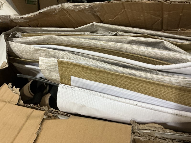 Condition photo showing Good Condition for recpro rv awning fabric replacement 17 foot camper awning | tan | width size options | 8' (96") length | heat sealed | 3 year warranty (17', actual 16' 1") 17' - actual width 16' 1" tan/camel fade