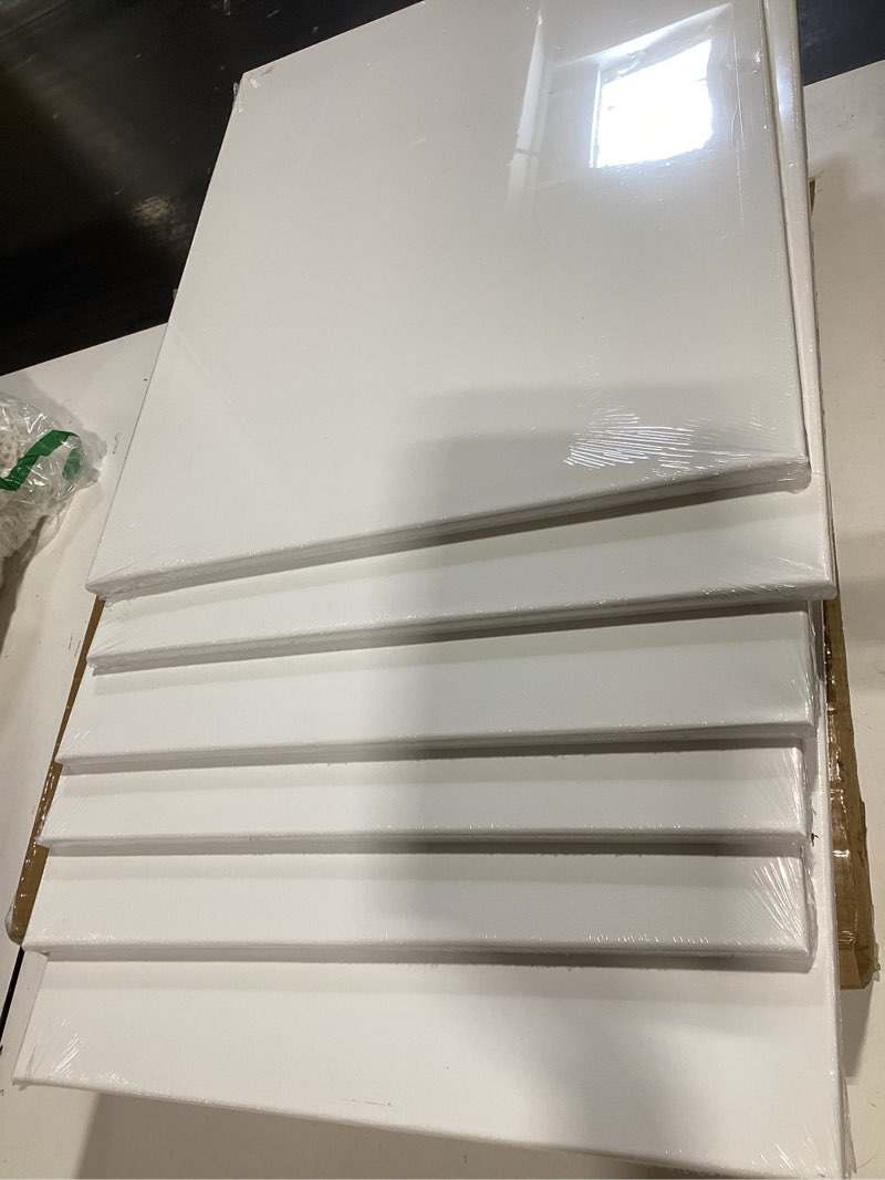 Condition photo showing New/Like New for sherr 6 pcs 24 x 20 inch large canvas for painting cotton stretched canvas blank white canvases triple primed painting profile blank canvases for watercolor acrylics oil painting 24 x 20 inch 6