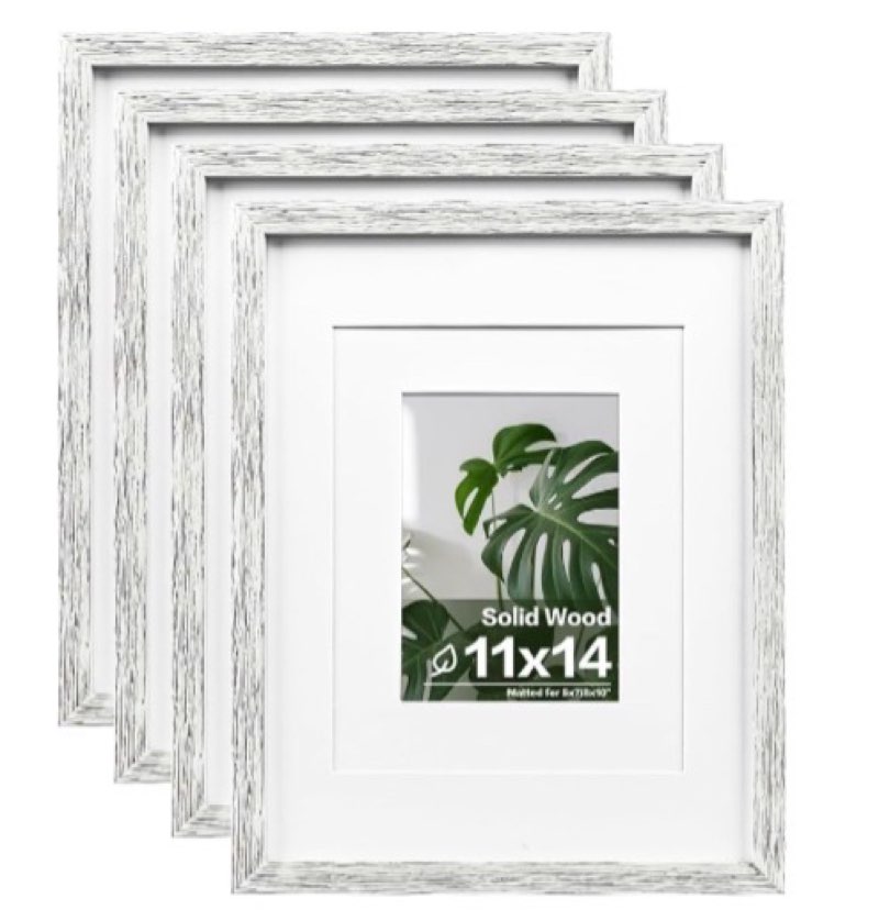 16x20 inch Picture Frame, 16x20 Photo Frames with 11x14 Removable Mat - High Definition Plexiglass - Vertical and Horizontal Display - Wall Hanging Frame - Black, 5 Pack