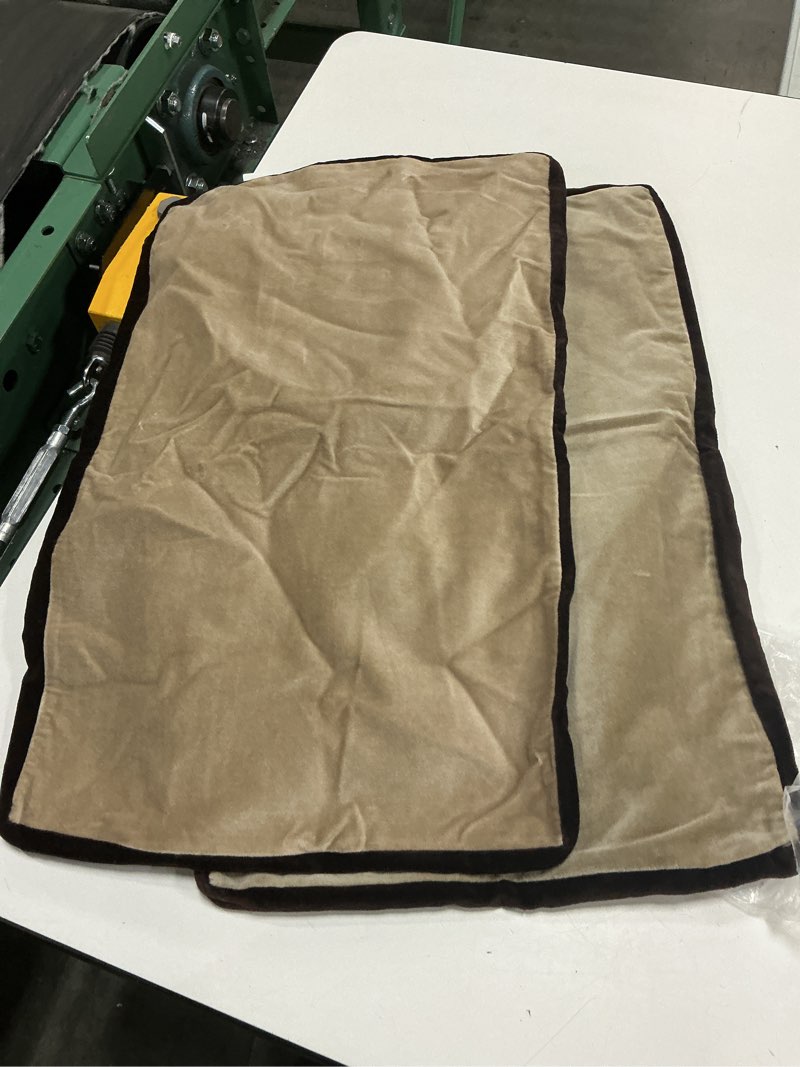 Condition photo showing Good Condition for quince contrast velvet edge pillow cover (set of 2) taupe/espresso