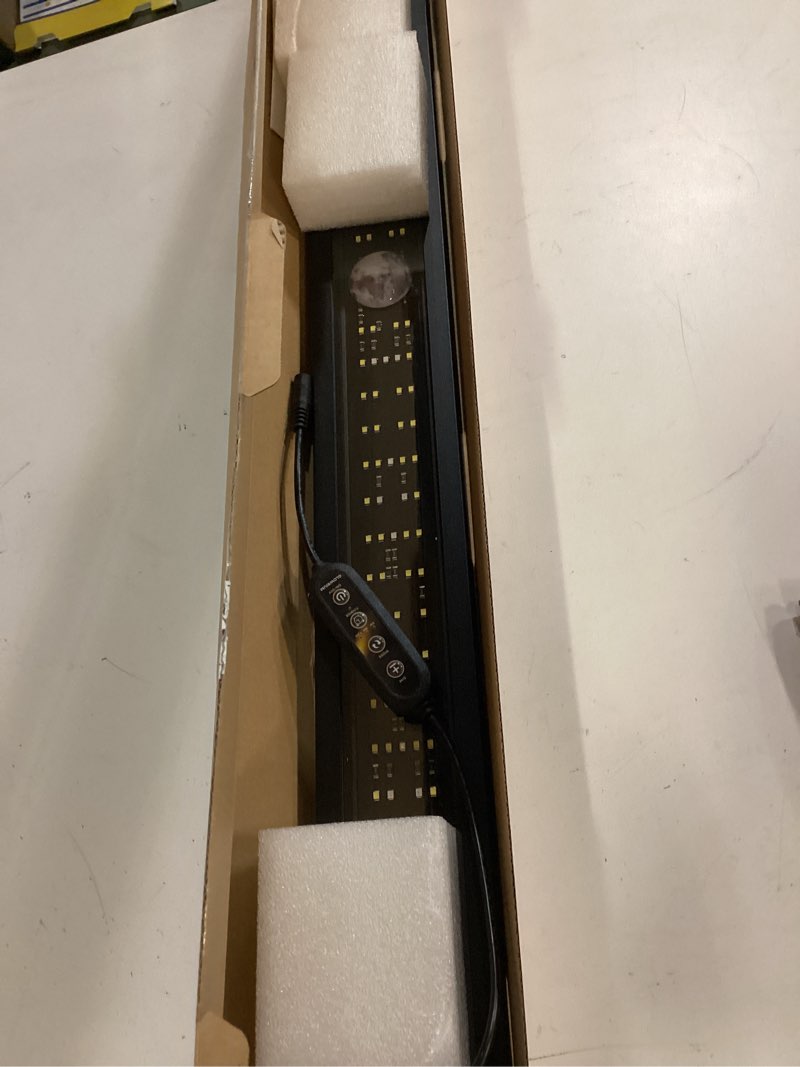 Condition photo showing Good Condition for GLOWRIUM Aquarium Light, LED Fish Tank Light with Timer, Full Spectrum Freshwater Planted Aquarium Grow Lights with Moon Lights, Brightness Adjustable, Daylight/Moonlight Mode, Auto On/Off (36-41 in)