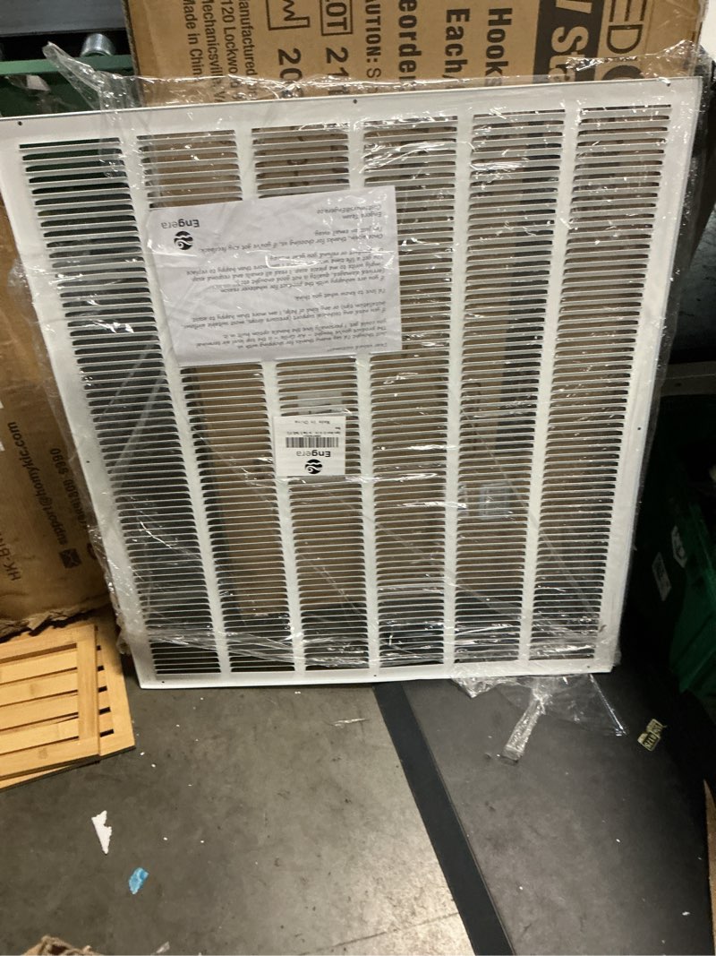 Condition photo showing As Is for Engera Return Air Grille - Sidewall and Ceiling - HVAC Vent Duct Cover Diffuser - White 30" x 34" [Outer Dims: 31.75w X 35.75"h]