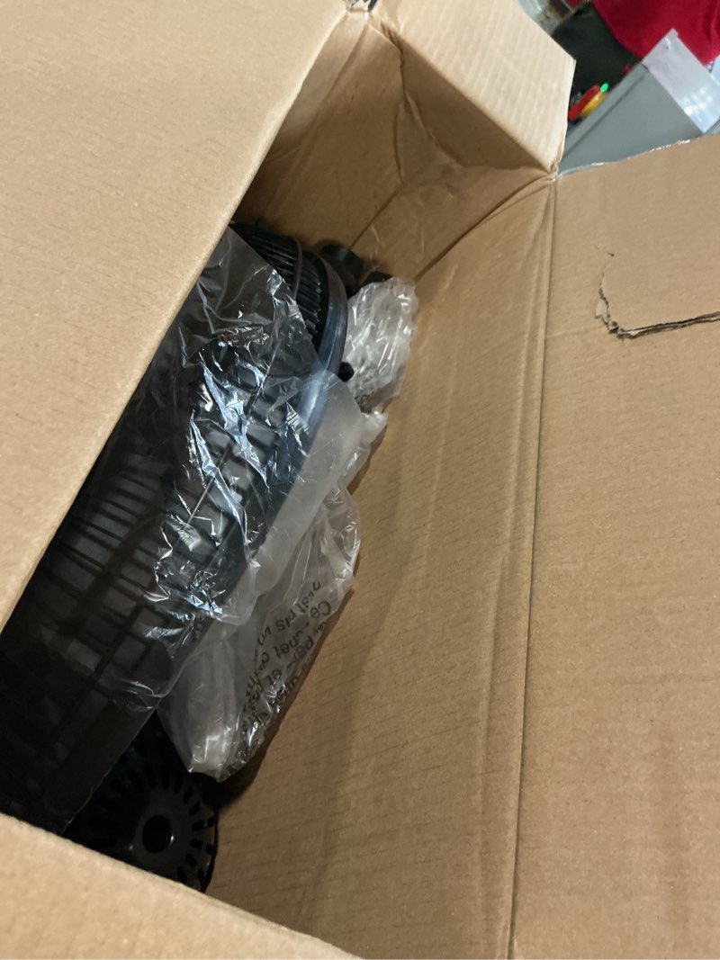 Condition photo showing Good Condition for comfort zone 16” oscillating pedestal fan  3-speed options  90-degree oscillating head  adjustable height and tilt  powerful air flow  black