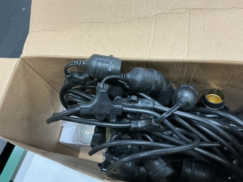 Condition photo showing Good Condition for harbor breeze 48-ft plug-in black indoor/outdoor string light with 24 white -light led edison bulbs