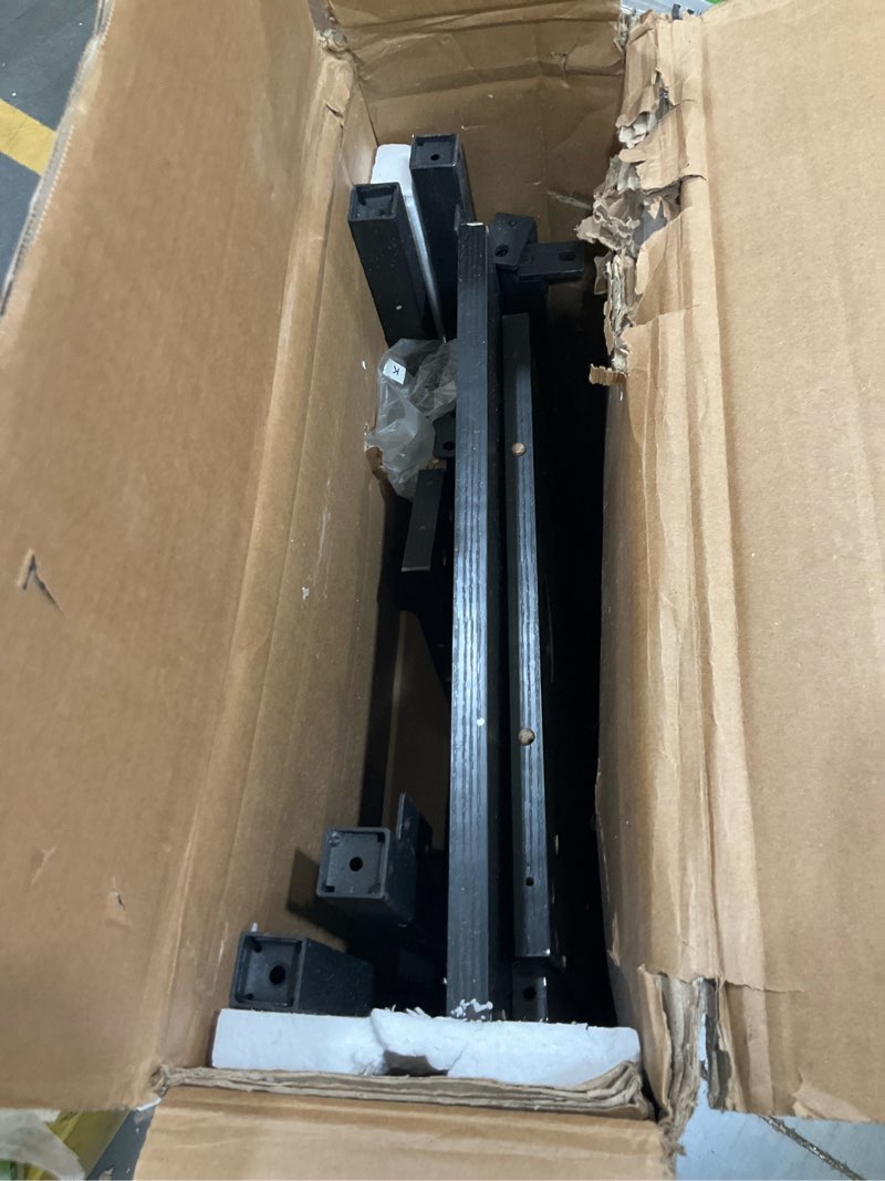 Condition photo showing As Is for VASAGLE Bar Table with Power Outlets, 39.4 Inches Long Bar Height Pub Table, Rectangular High Top, with Movable Drawer, 2 Hooks, Narrow Storage for Kitchen, Dining, Entryway, Ebony Black Modern 39.4"W Ebony Black