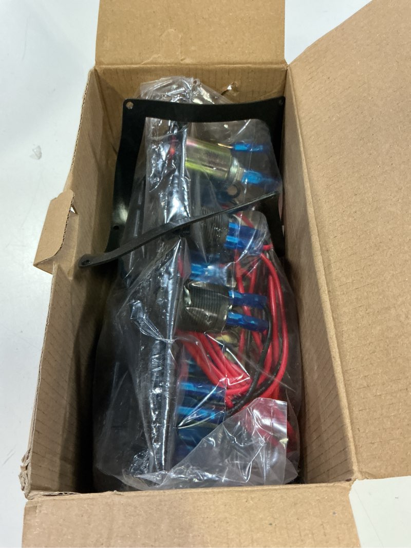 Condition photo showing Good Condition for rvboatpat marine boat switch panel waterproof 8 gang 12v rocker switch panel 12 volt toggle switch panel blue led lighted for automotive car truck 8 gang switch panel