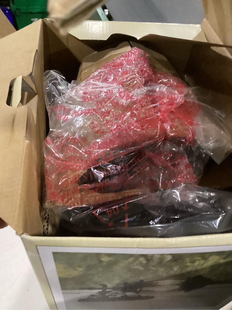 Condition photo showing Good Condition for allen + roth french 3-light 22.68-in h black outdoor wall light