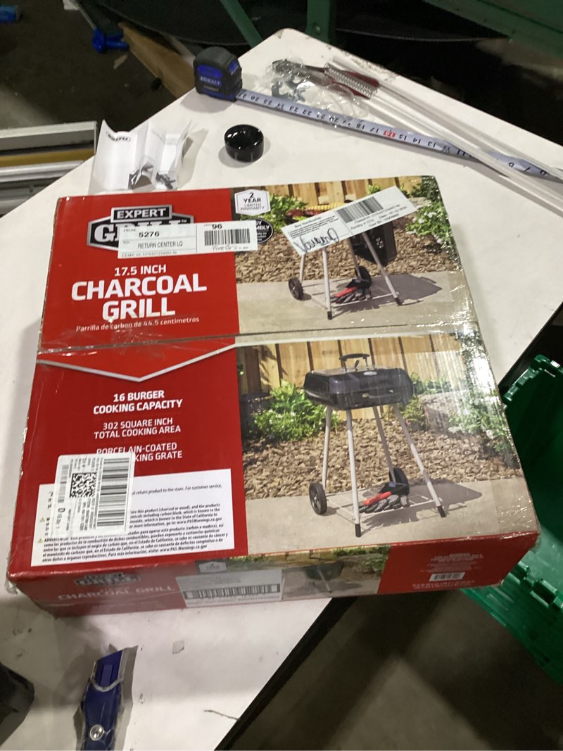 Condition photo showing Good Condition for expert grill 17.5" square steel charcoal grill with wheels, black