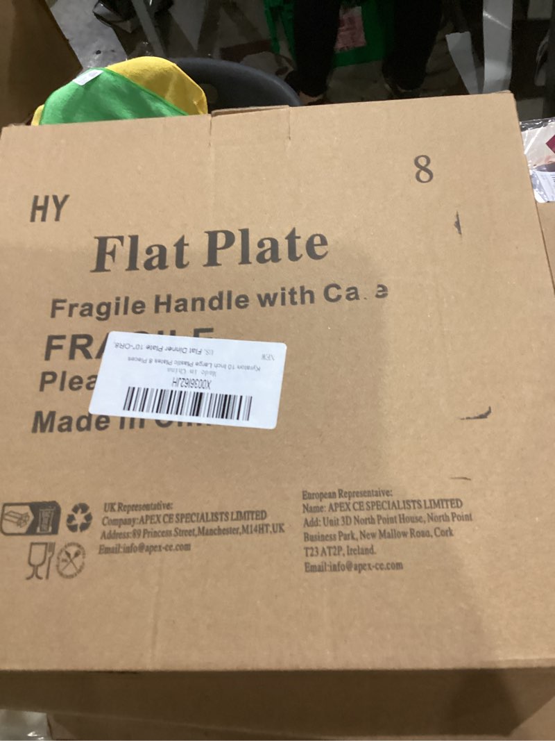 Condition photo showing New/Like New for Kyraton 10 Inch Large Plastic Plates 8 Pieces, Dishwasher Safe, Unbreakable And Reusable Light Weight Dinner Plates Microwave Safe BPA Free (Orange) 4. Orange