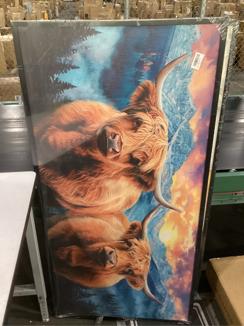 30x60 highland cow wall art