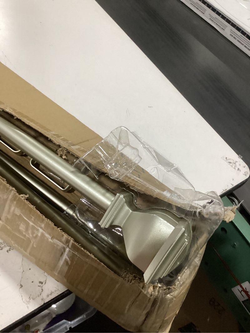 Condition photo showing Good Condition for similar to briofox silver curtain rods for windows 48 to 84 inch adjustable length heavy duty 1 inch diameter window curtain rods for indoor ourdoors with classic square finials 48\"-88\" silver