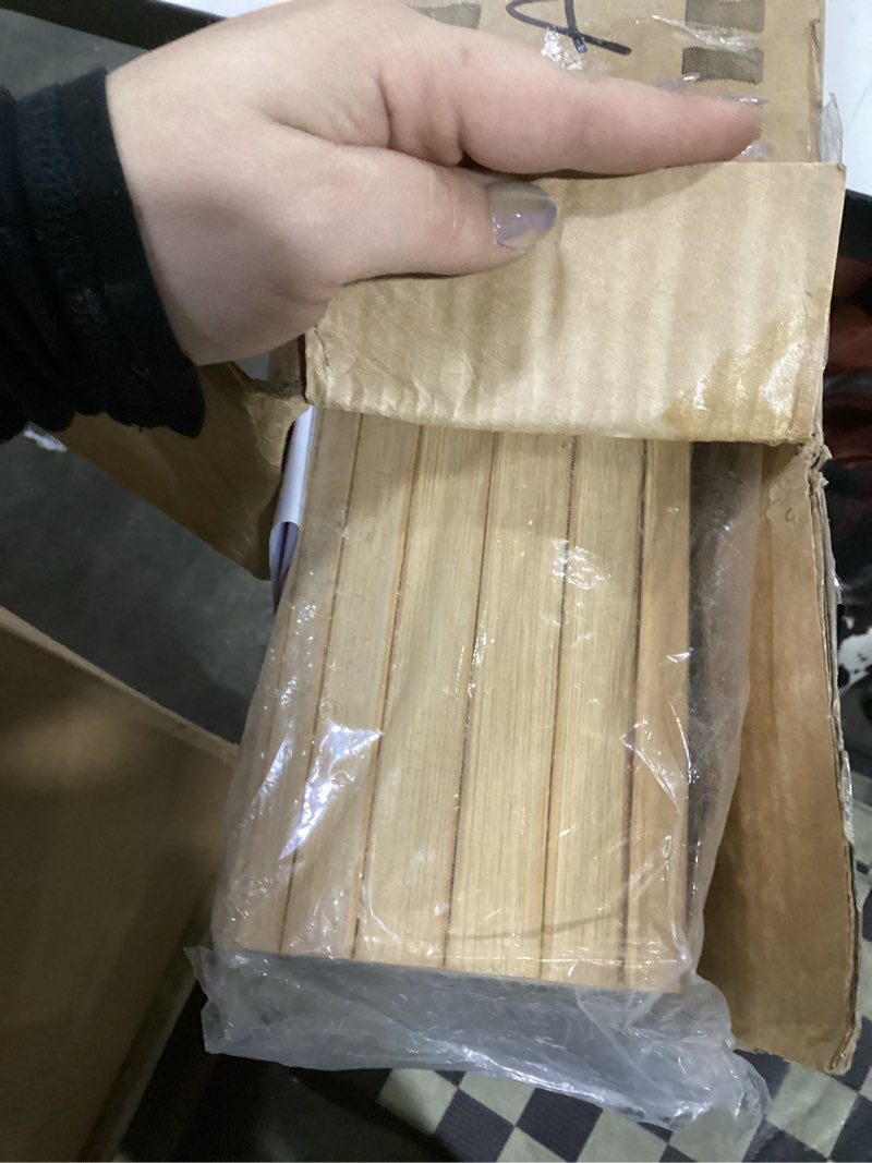 Condition photo showing Good Condition for Art3d 48 x 96 Inch Natural Bamboo Wall Panel for Interior Wall Decor, Flexible Pole Wrap Wainscoting Wall Cladding Paneling for Living Room, Bedroom, Office, Kitchen Island, Light-carbonized 48" x 96" Light-carbonized