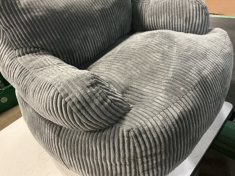 Condition photo showing As Is for maxyoyo kids bean bag chair, stuffed toddler bean bag sofa with filler bean bag chair for boys and girls, lazy sofa with pocket floor chair for gaming, reading, dark grey standard dark grey