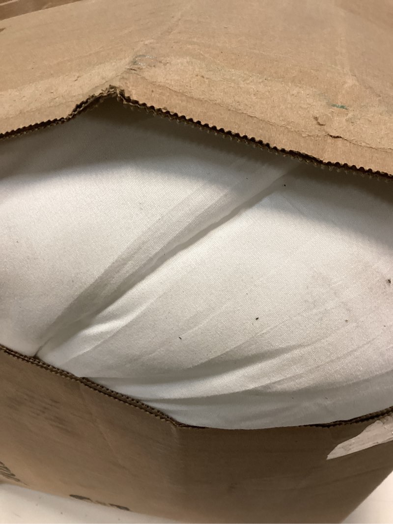 Condition photo showing As Is for abene king size mattress topper for back pain relief, extra thick mattress pad pillowtop, soft plush mattress cover bed topper with deep pocket, overfilled down alternative filling, white white king