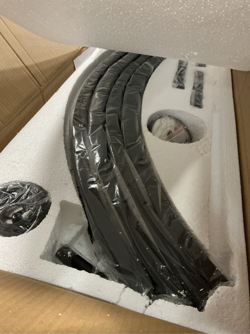 Condition photo showing item condition for 24-Light Black Wagon Wheel Chandelier, 54 Inch Large Chandeliers for High Ceilings, Farmhouse Dining Room Light Fixture, for Living Room, Foyer, Entryway Black 54"/ 24-Light