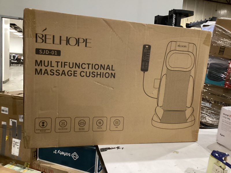 Condition photo showing New/Like New for belhope Shiatsu Neck and Back Massager with Heat, 4D Kneading Back Massager for Pain Relief Deep Tissue, Comfortable Back Massage for Chair, Massage Mat for Home, Valentines Day Gifts for Men Women