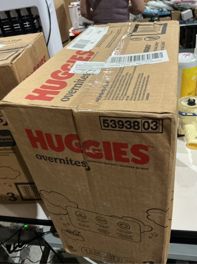 Condition photo showing Good Condition for huggies overnites nighttime baby diapers sizes: 3-7