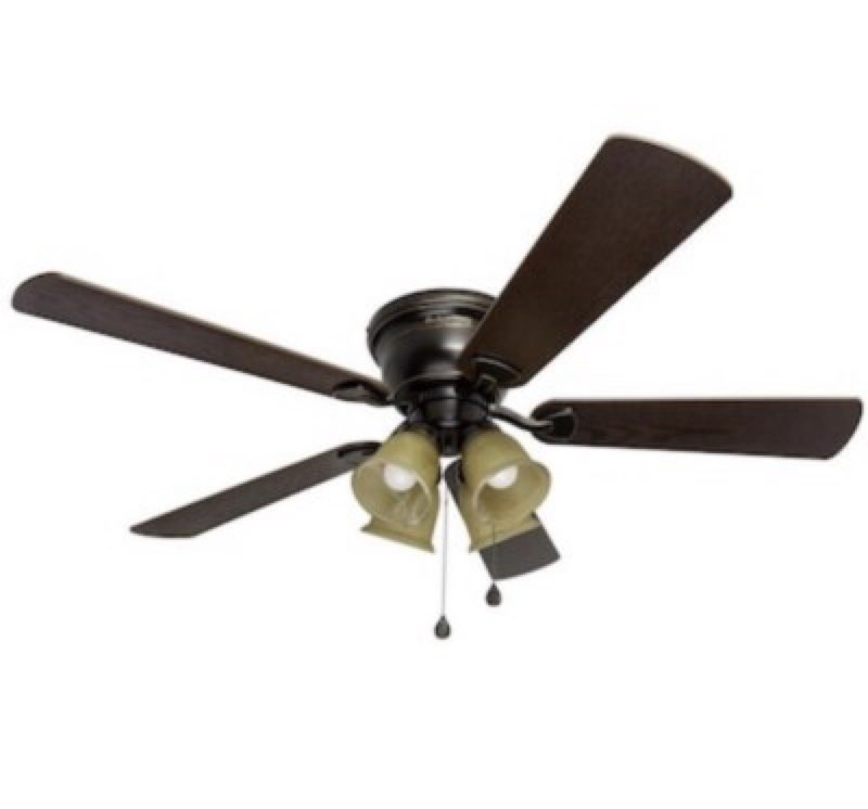 harbor breeze, 52" oil rubbed bronze ceiling fan marbleized glass led light kit