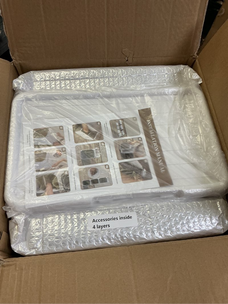 Condition photo showing New/Like New for 5-Tier Tall Narrow Storage Cabinet with Transparent Doors and Shelves,Plastic Slim Bathroom Organizer, Foldable Storage Cabinet for Small Space, Bathroom, Kitchen 5Tier