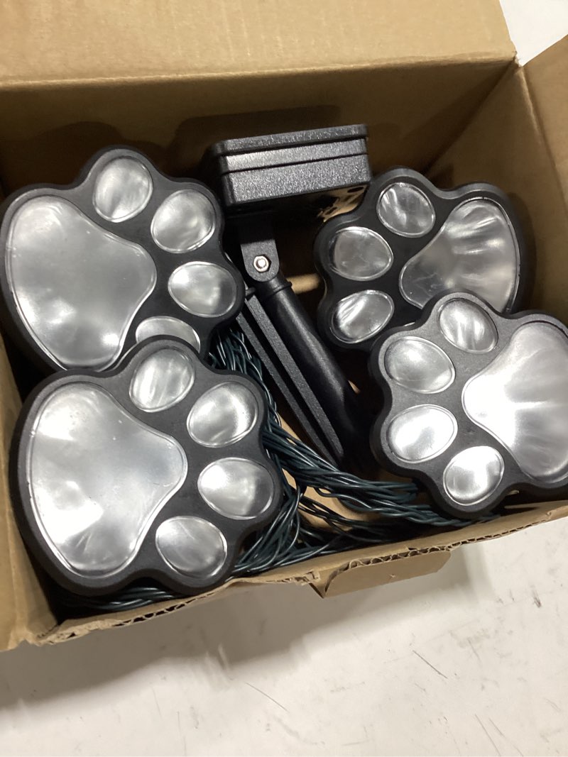 Condition photo showing Good Condition for paw print solar lights – solar string lights outdoor waterproof led (set of 8), dog cat decorative lamp, pet print path lights, vibrant garden solar lights, gifts for pet lovers(cool white paw print)