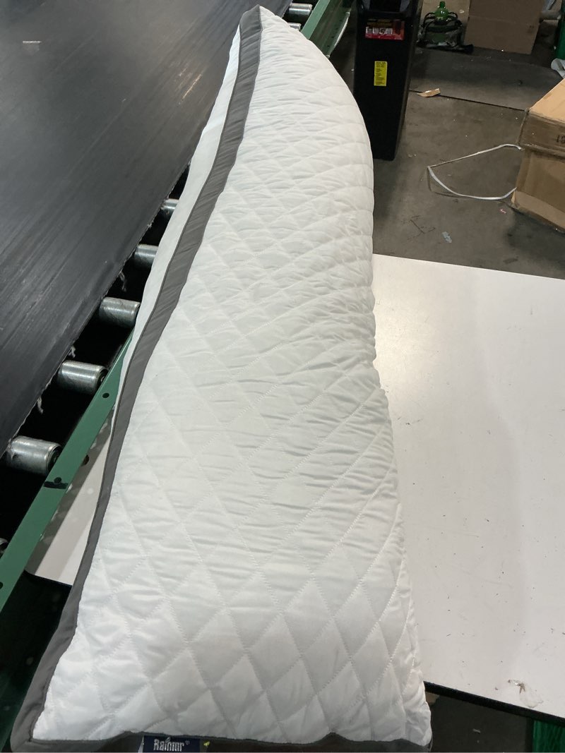 Condition photo showing As Is for oubonun premium adjustable loft quilted body pillows - firm and fluffy - quality plush - down alternative - head support pillow - 21"x54" white-gray side