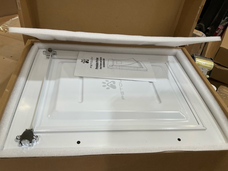 Condition photo showing Good Condition for PETOUCH Medium Iron Dog Door Designed with Automatic Closing Magnetic Flap, Telescoping Tunnel & Lockable Sliding Panel for Extreme Weather Medium Iron Flap