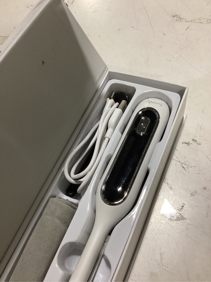 Condition photo showing As Is for sunmay cordless mini flat iron, 3/10" pencil hair straightener for short hair, pixie cut & bangs, portable dual voltage travel curling iron white 2