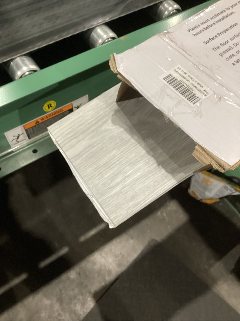 Condition photo showing Good Condition for MULGREAT Peel and Stick Floor Tile, 54 Sq.Ft Self Adhesive Vinyl Flooring Plank, 36 Pieces Waterproof Heavy Duty Wood Grain Tiles, 36"x6" DIY Planks for Laundry Kitchen Bathroom Apartment Grey 36×6 inches Oak Grey 36