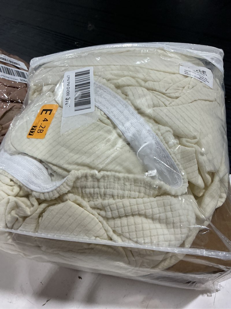 Condition photo showing Good Condition for u-nice home stretch couch cover sofa cover washable sofa slipcover furniture protector for 3 cushion couch sofa pet friendly(sofa, beige) beige sofa