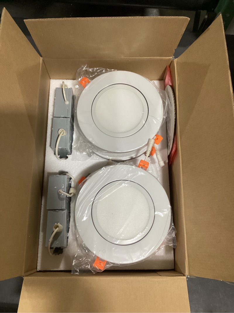 Condition photo showing New/Like New for CLOUDY BAY [4 Pack] 6 Inch Gimbal Smart Recessed Lighting with Gradient Accent Light and Night Light,15W 2700K~6500K RGB LED Recessed Lights, Compatible with Alexa and Google Home Assistant Rgbcw